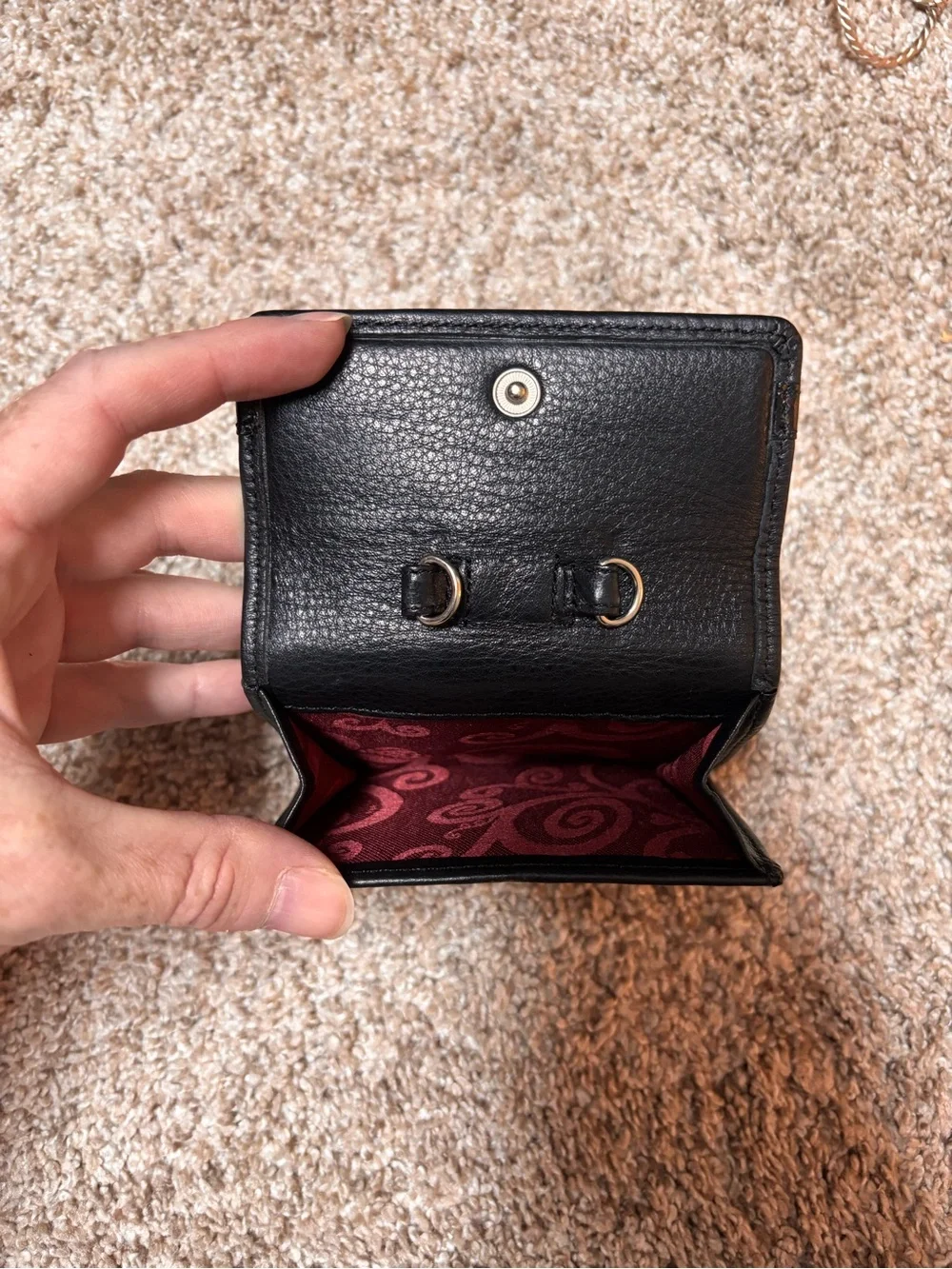 Brighton Bellissimo Heart Small Wallet Black Croc Embossed Leather